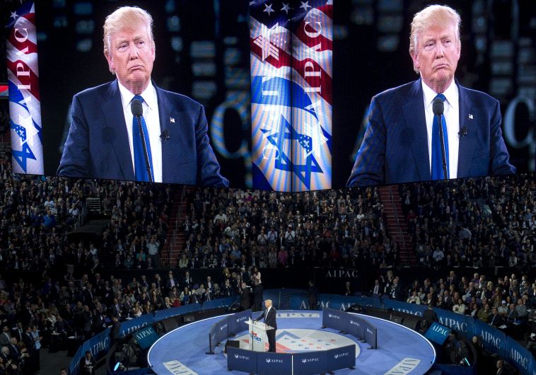 US Republican presidential candidate Donald Trump at the American Israel Public Affairs Committee (AIPAC) 2016 Policy Conference US Republican presidential candidate Donald Trump at the American Israel Public Affairs Committee (AIPAC) 2016 Policy Conference